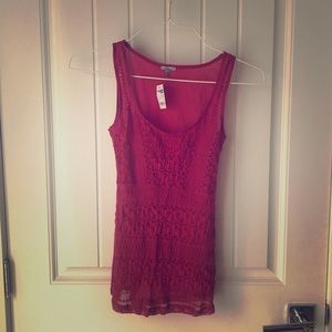 Sheer Pink Charlotte Russe Tank Top
